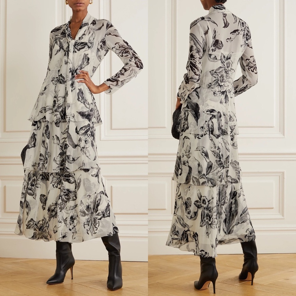 NWT DVF Anastasia Chiffon Maxi Dress - Picture 3 of 7